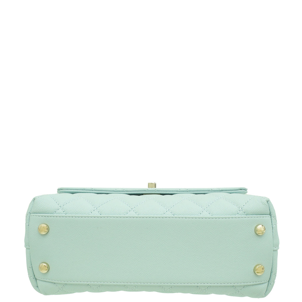 Chanel Light Blue Coco Handle Small Bag