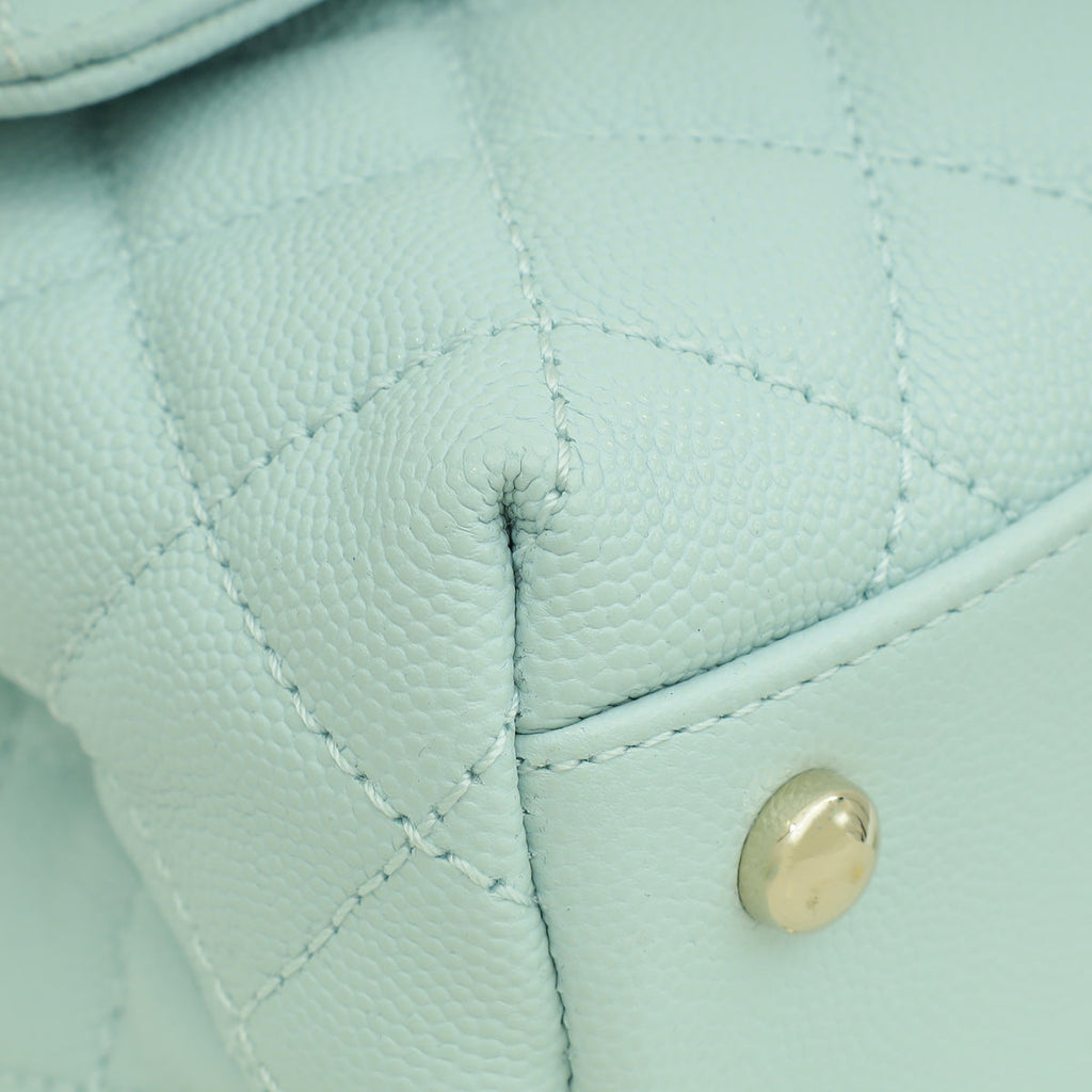Chanel Light Blue Coco Handle Small Bag