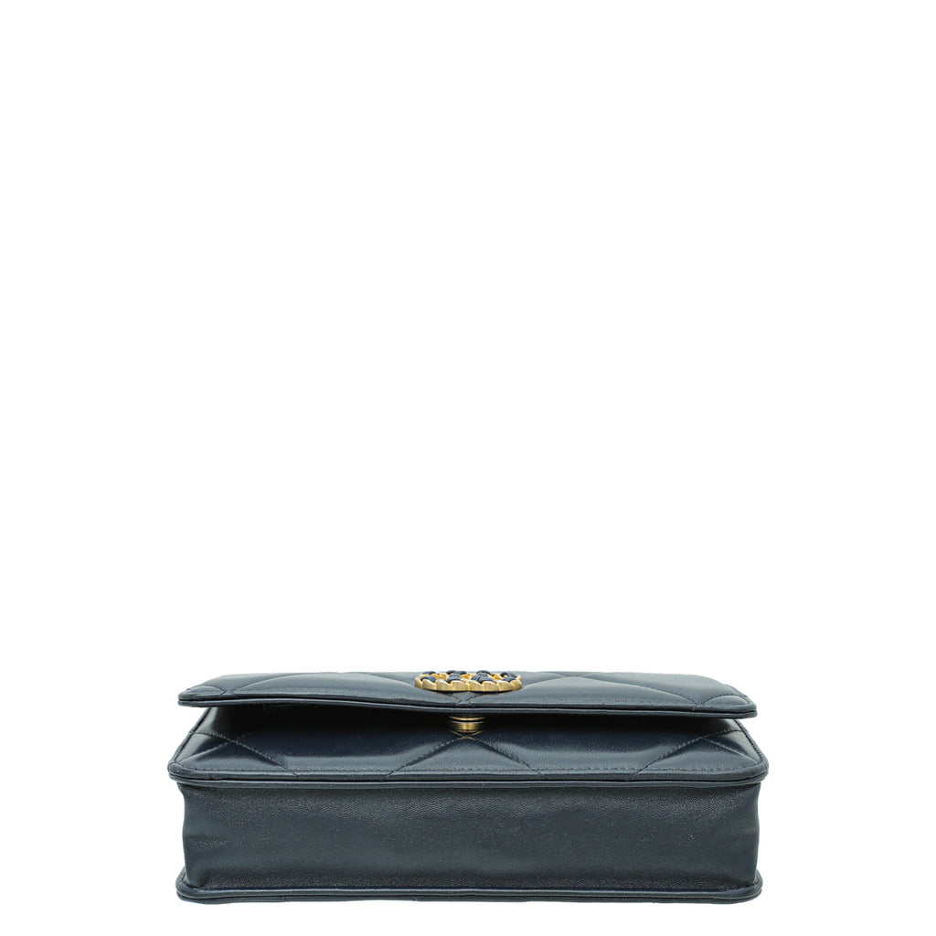 Chanel Navy Blue CC 19 Wallet On Chain