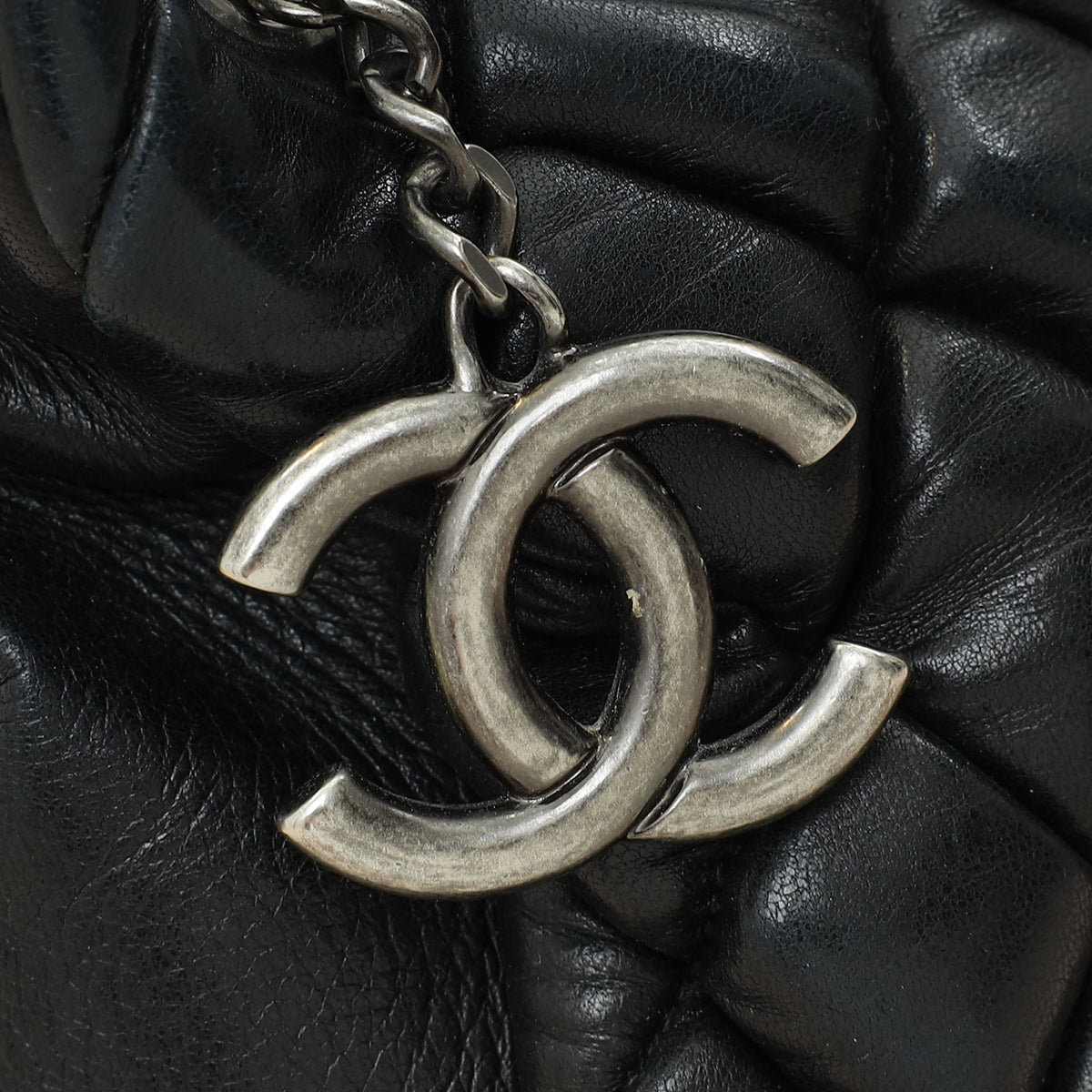 Chanel Black CC Charm Quilted Tote Bag