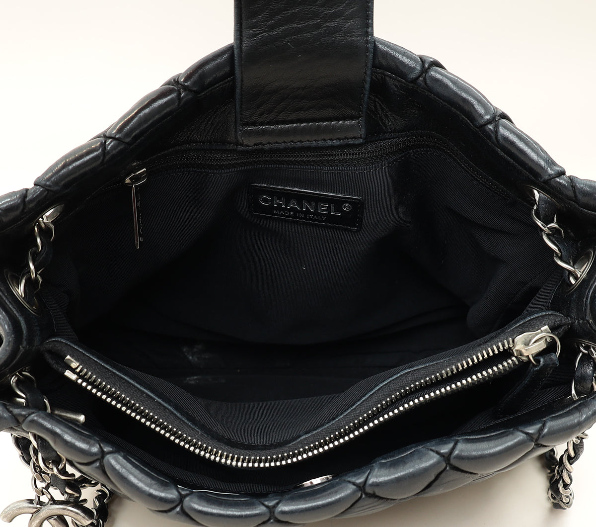 Chanel Black CC Charm Quilted Tote Bag
