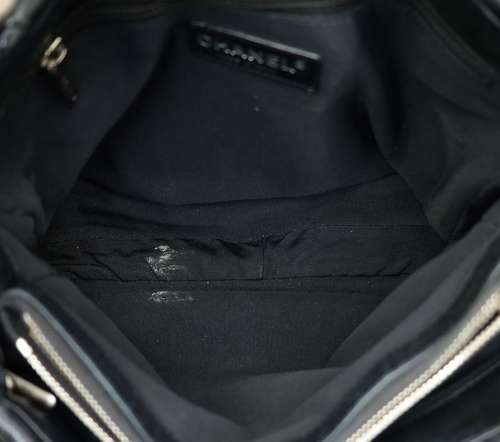 Chanel Black CC Charm Quilted Tote Bag