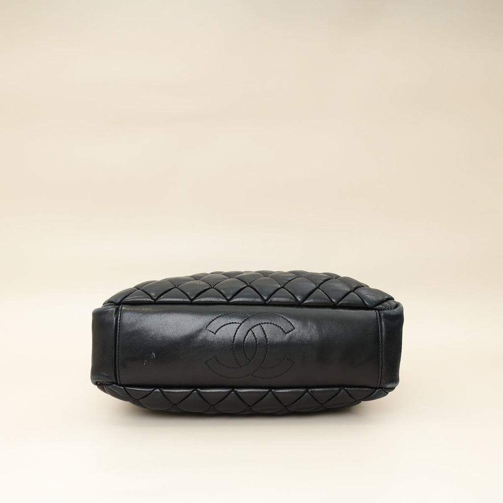 Chanel Black CC Charm Quilted Tote Bag