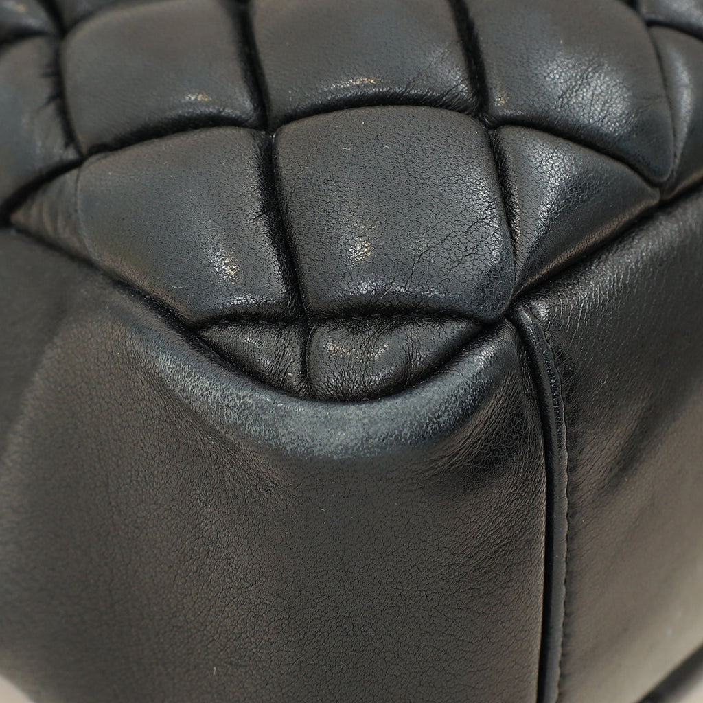 Chanel Black CC Charm Quilted Tote Bag