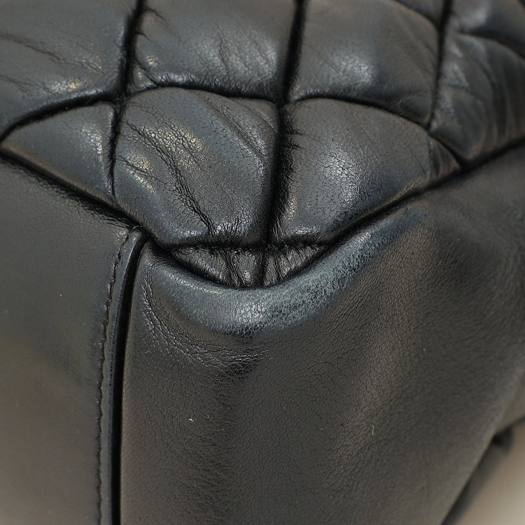Chanel Black CC Charm Quilted Tote Bag