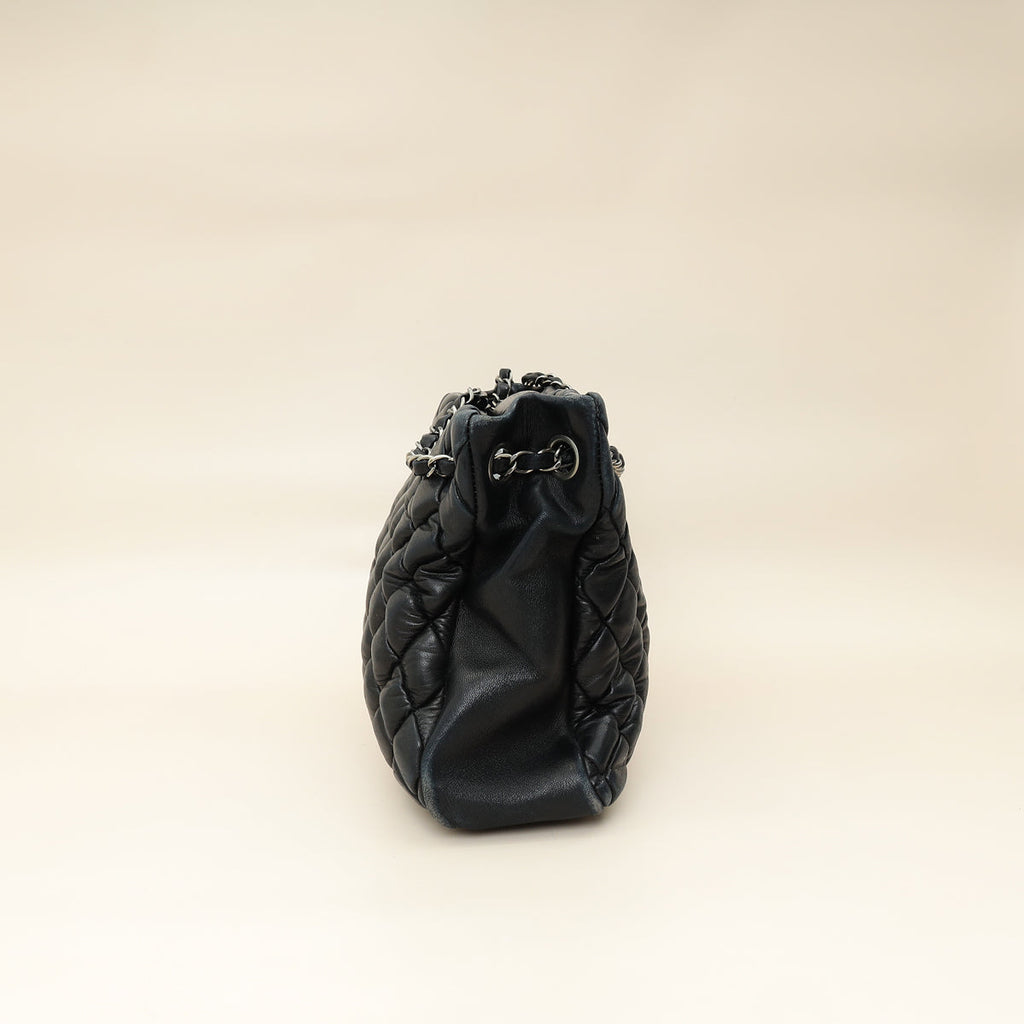 Chanel Black CC Charm Quilted Tote Bag
