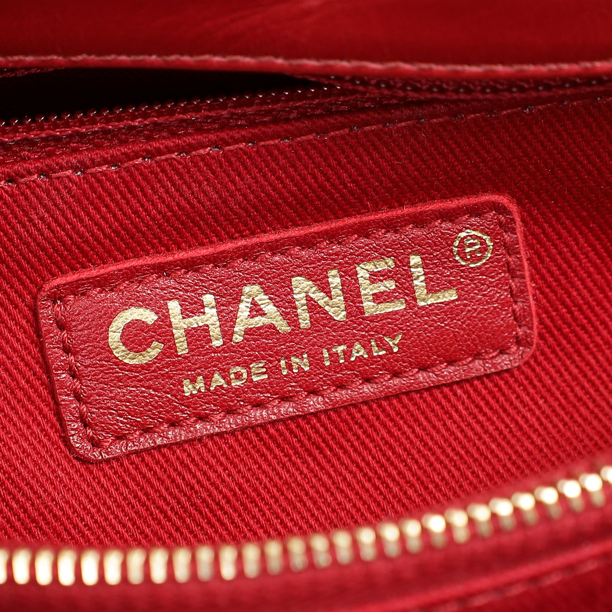 Chanel Red CC Coco Handle Chevron Flap Bag