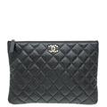 Chanel Black CC Quilted Zip Pouch
