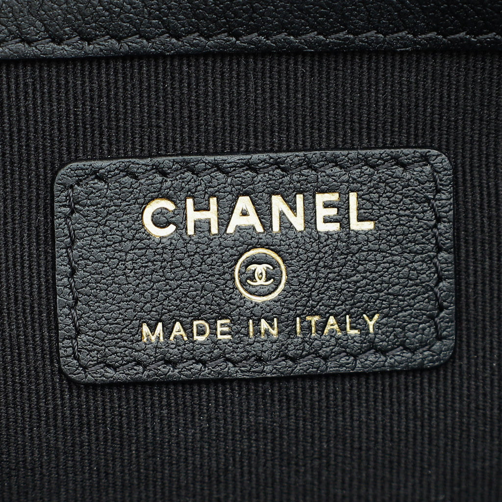 Chanel Black CC Quilted Zip Pouch