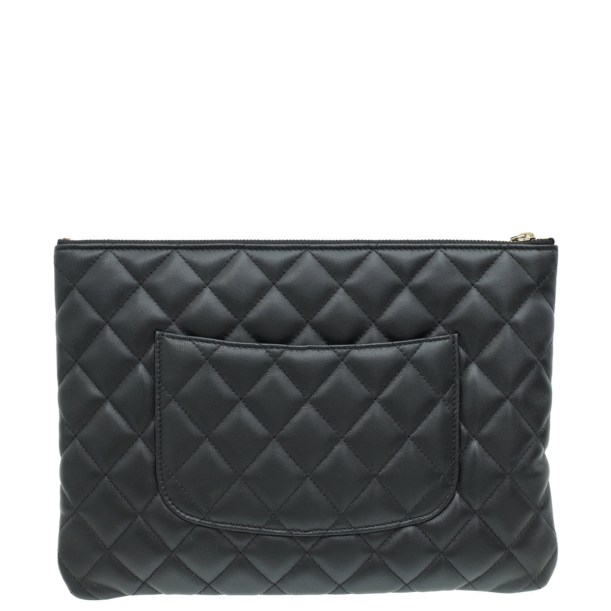 Chanel Black CC Quilted Zip Pouch