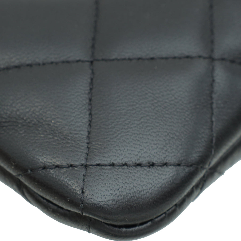 Chanel Black CC Quilted Zip Pouch