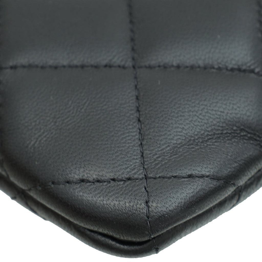 Chanel Black CC Quilted Zip Pouch