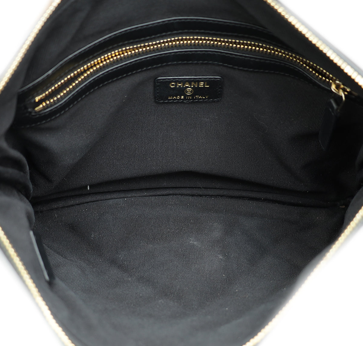 Chanel Black CC Quilted Zip Pouch