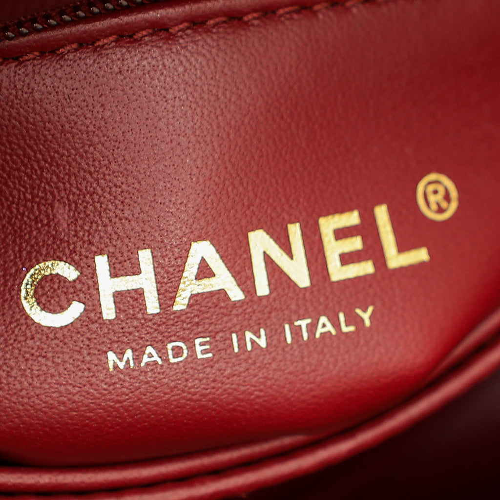 Chanel Burgundy Mini Coco Handle Bag