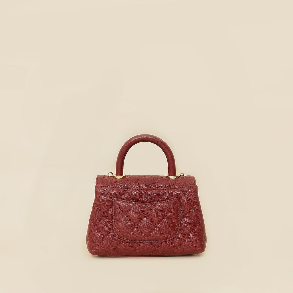 Chanel Burgundy Mini Coco Handle Bag