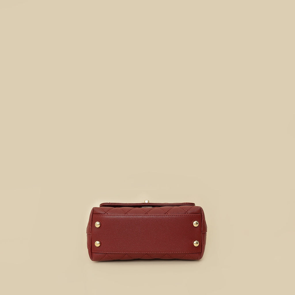Chanel Burgundy Mini Coco Handle Bag