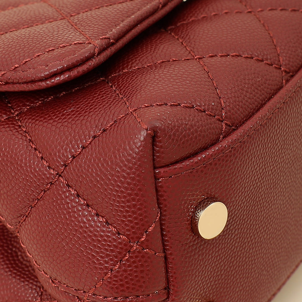 Chanel Burgundy Mini Coco Handle Bag