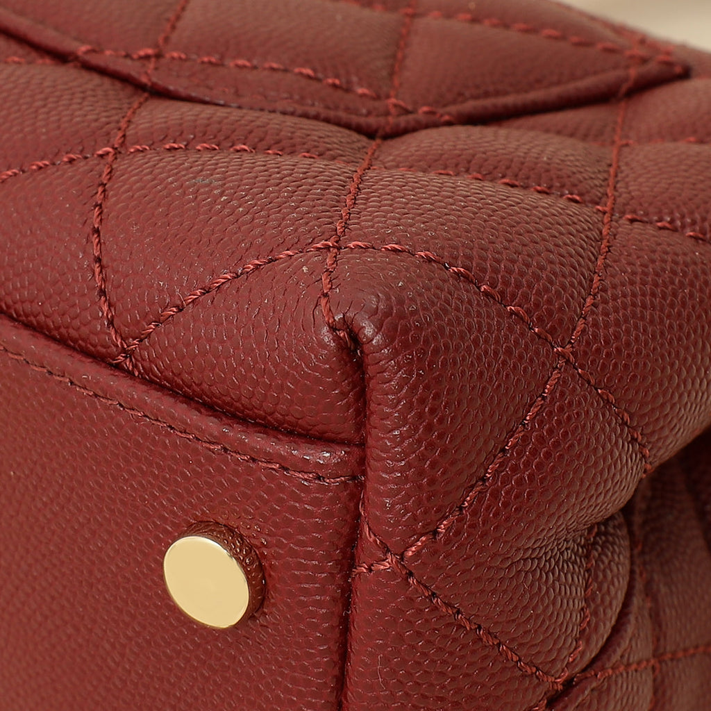 Chanel Burgundy Mini Coco Handle Bag