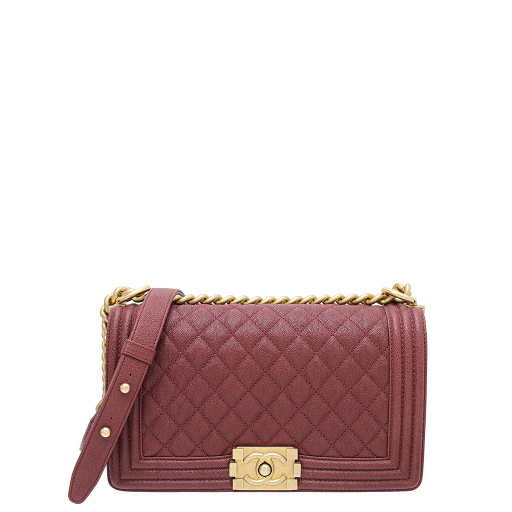 Chanel Dark Red Le Boy Medium Bag