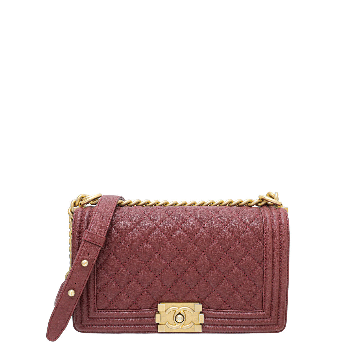 Chanel Dark Red Le Boy Medium Bag