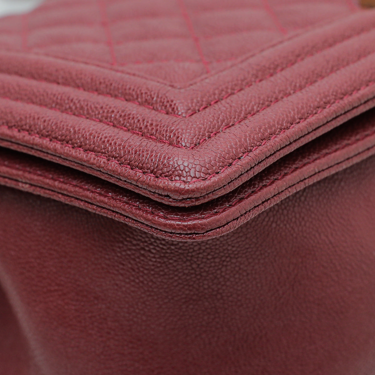 Chanel Dark Red Le Boy Medium Bag