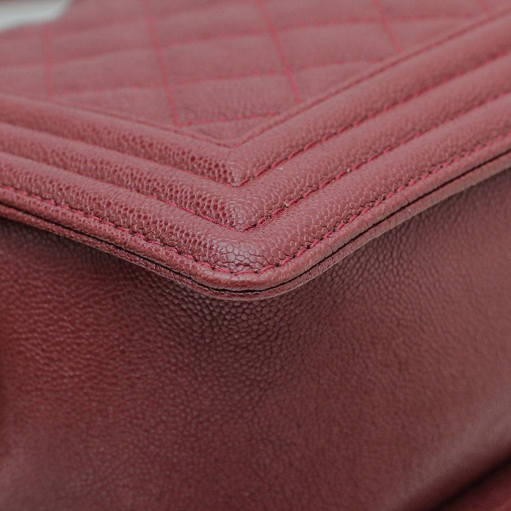 Chanel Dark Red Le Boy Medium Bag