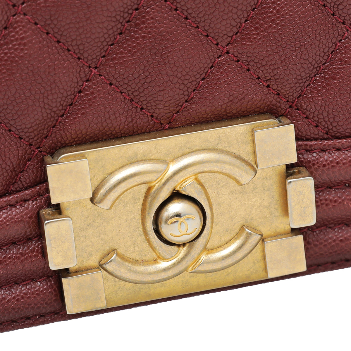 Chanel Dark Red Le Boy Medium Bag