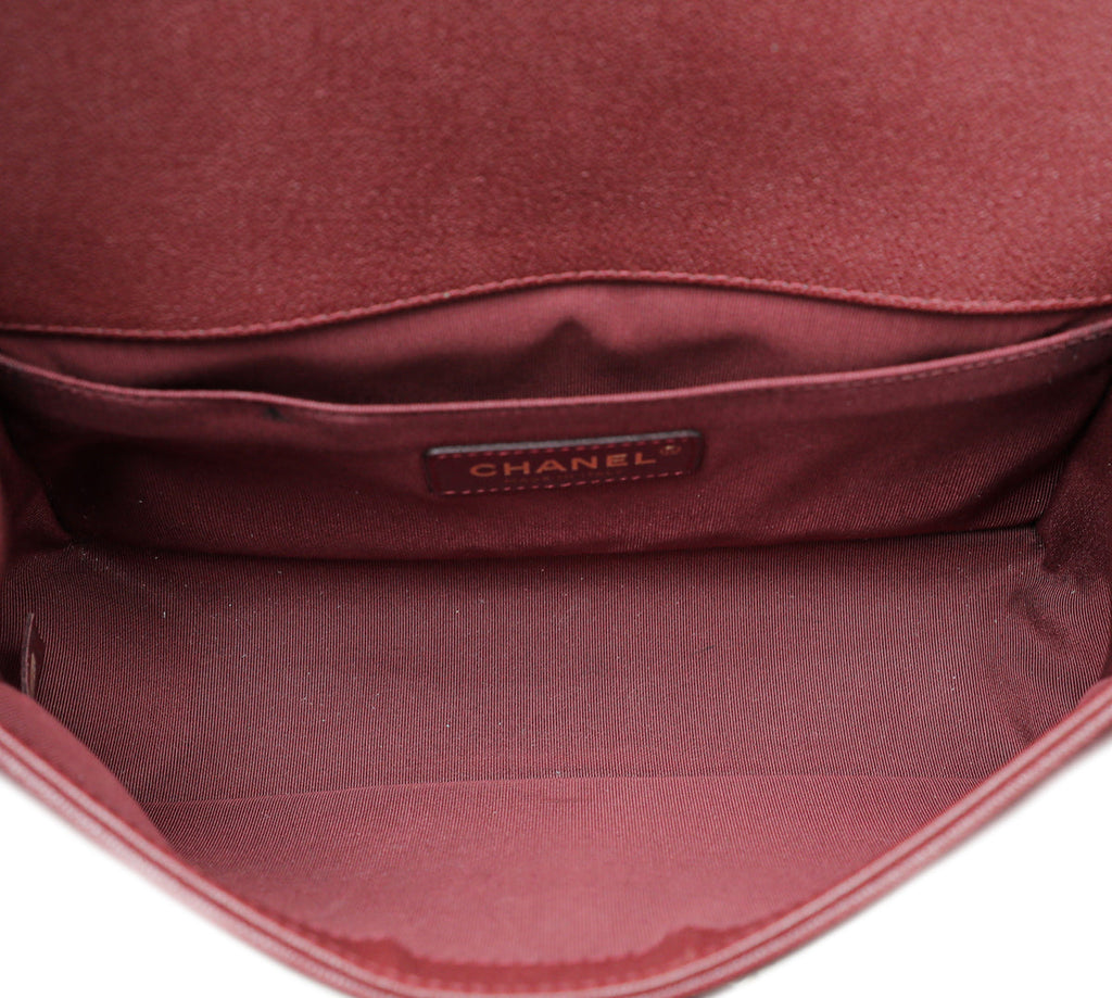 Chanel Dark Red Le Boy Medium Bag