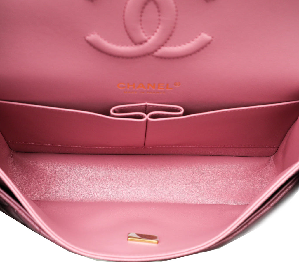 Chanel Rose Pink Classic Double Flap Medium Bag