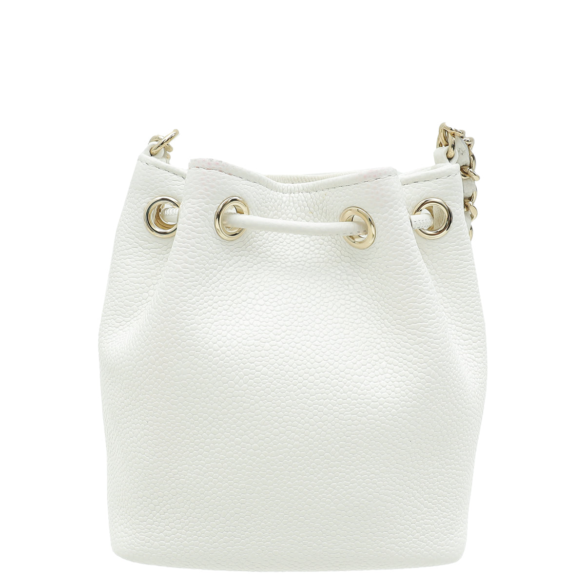 Chanel White Business Affinity Mini Bucket Bag