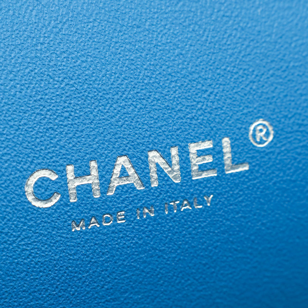 Chanel Blue CC Classic Nubuck Double Flap Maxi Bag