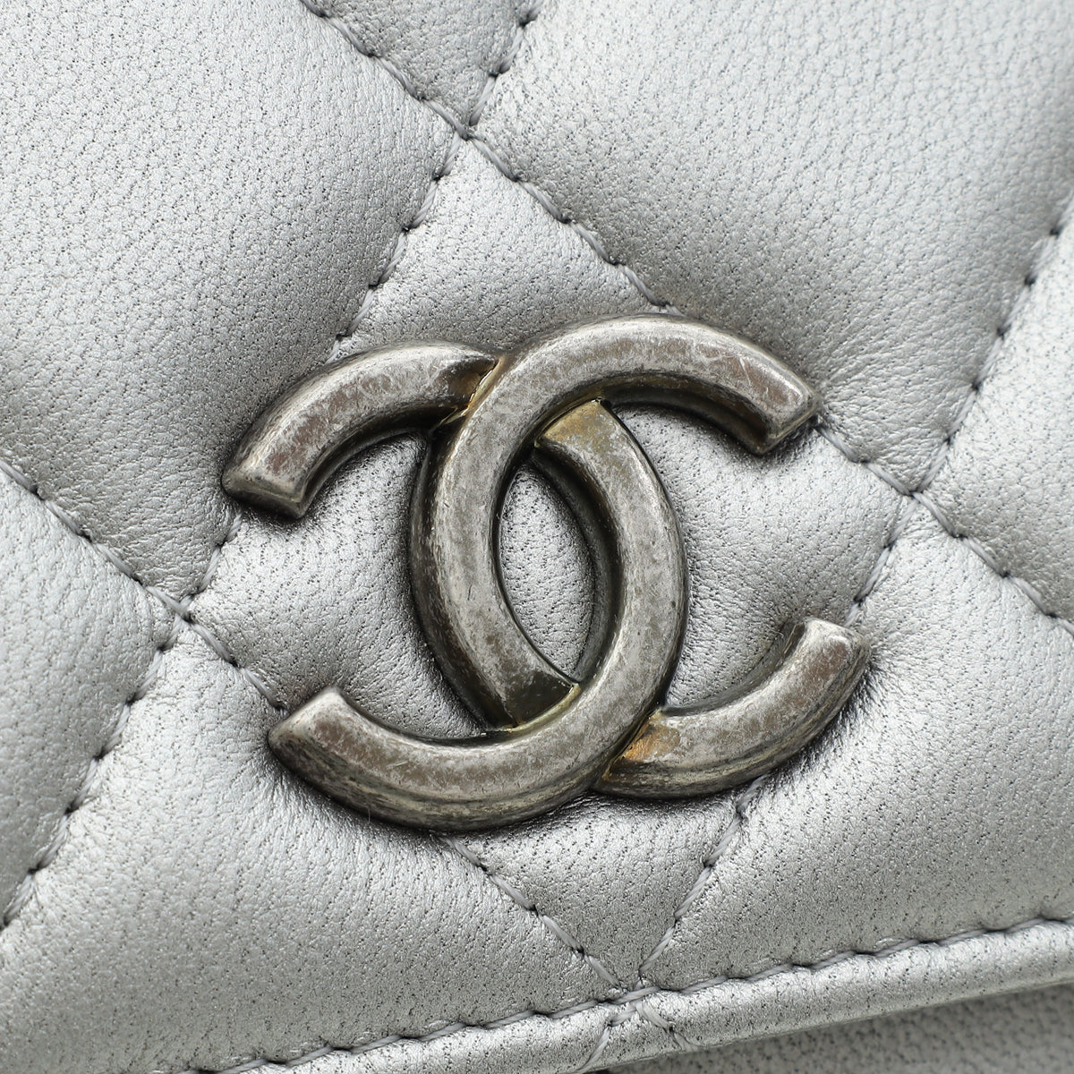 Chanel Silver Grey CC Multi Pochette Crossbody Bag