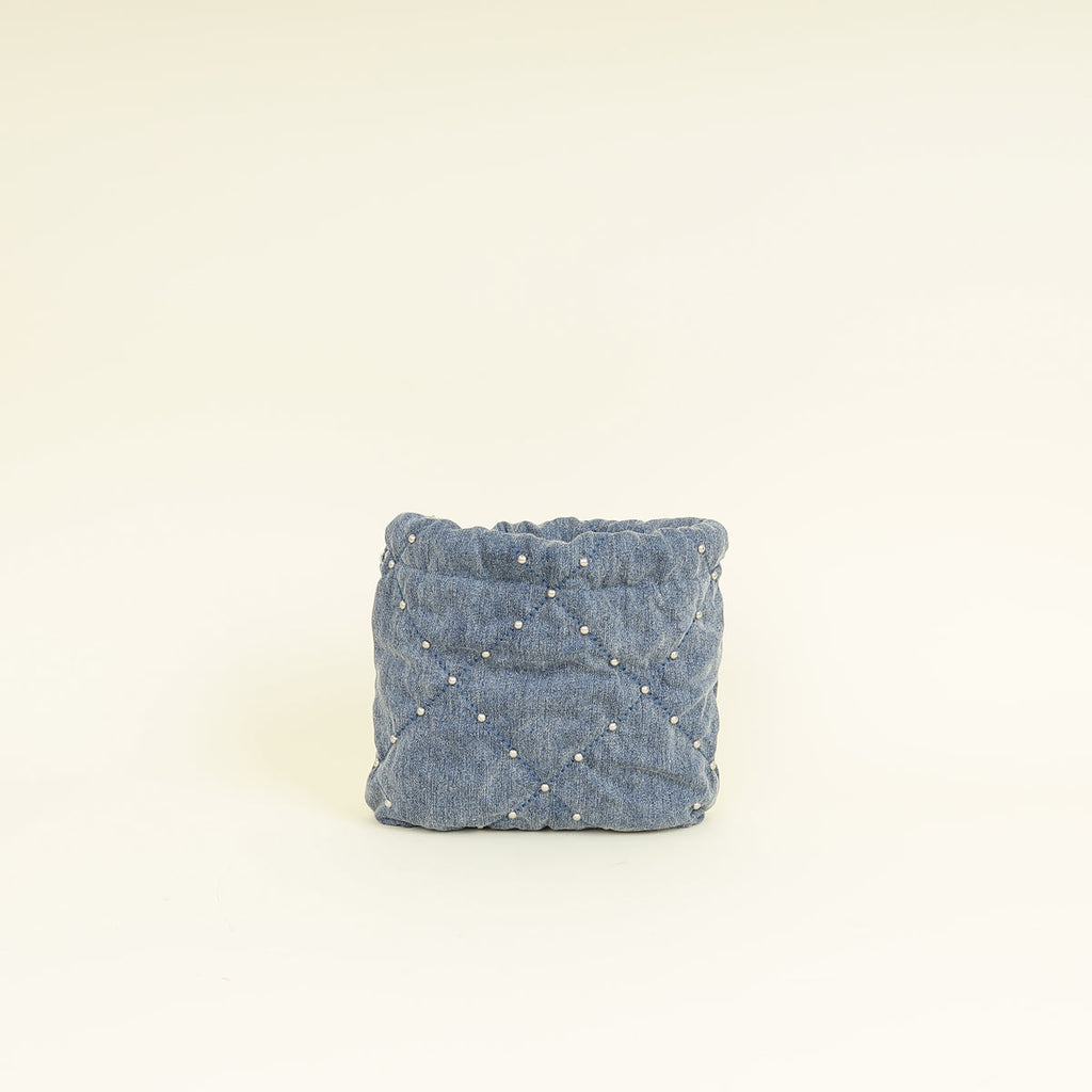 Chanel Blue CC 22 Denim Embellished Mini Bag