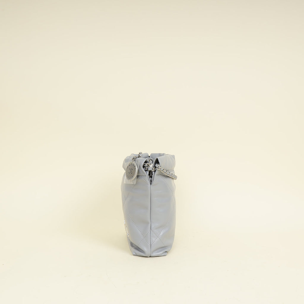 Chanel Grey CC 22 Mini Shiny Bag