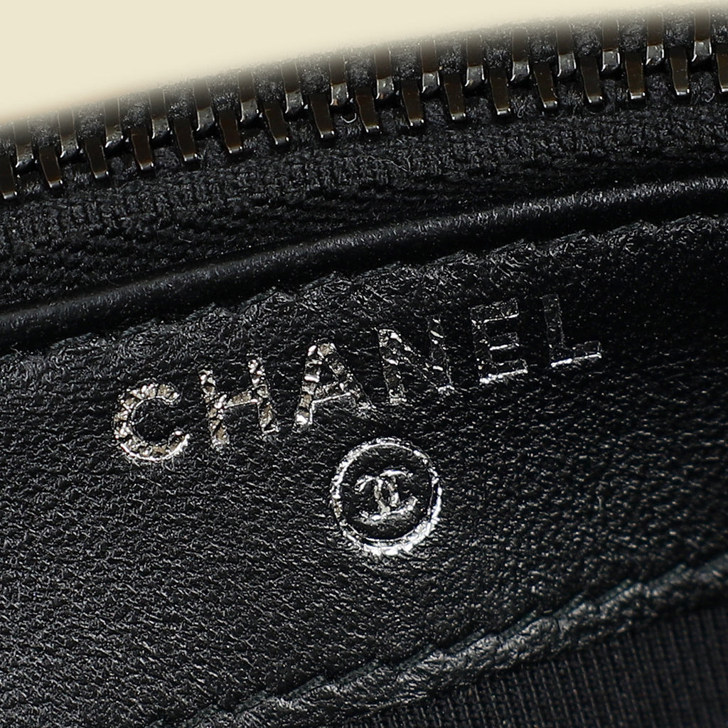 Chanel Bicolor Python Double Zip Wallet on Chain