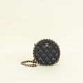Chanel Black CC Chain Around Round Clutch Bag