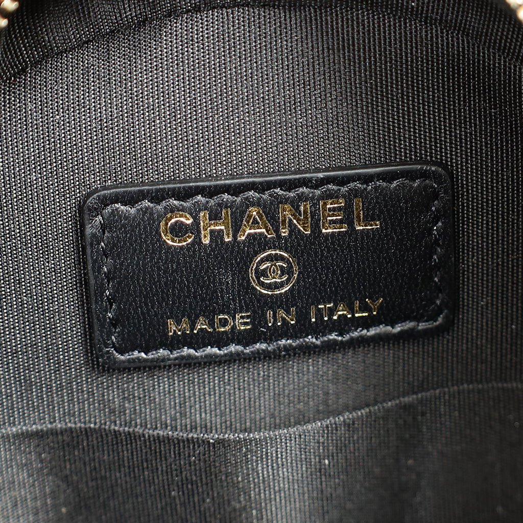 Chanel Black CC Chain Around Round Clutch Bag
