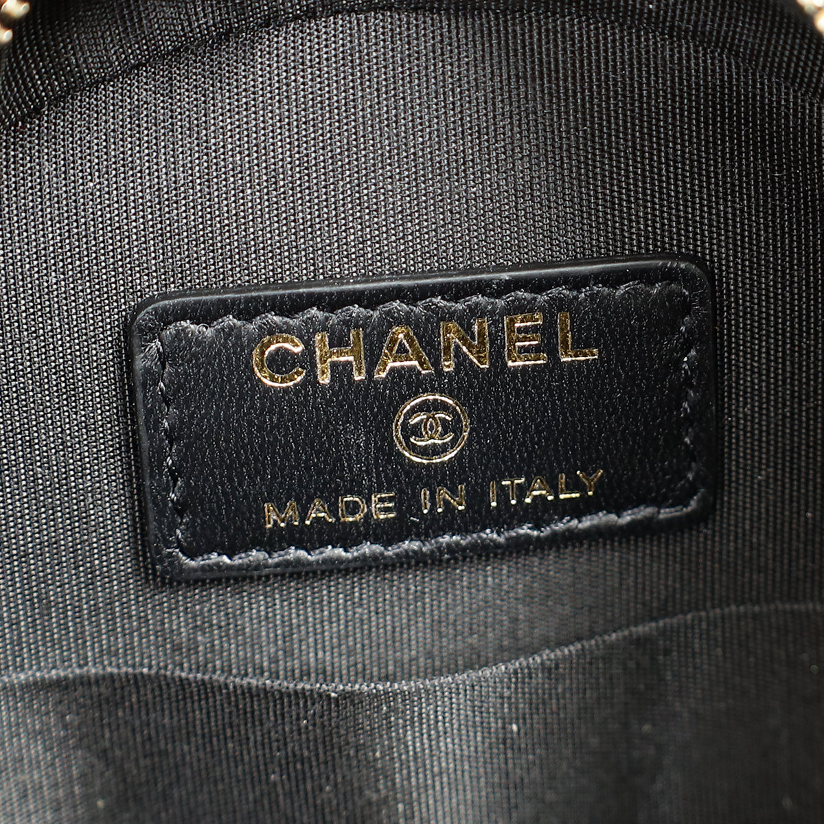 Chanel Black CC Chain Around Round Clutch Bag