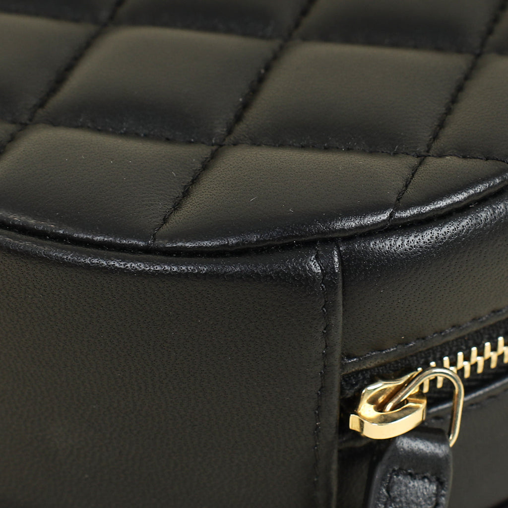 Chanel Black CC Chain Around Round Clutch Bag