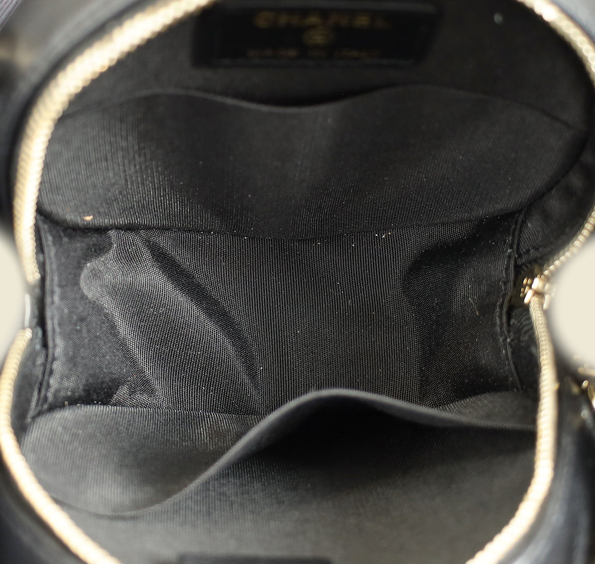 Chanel Black CC Chain Around Round Clutch Bag