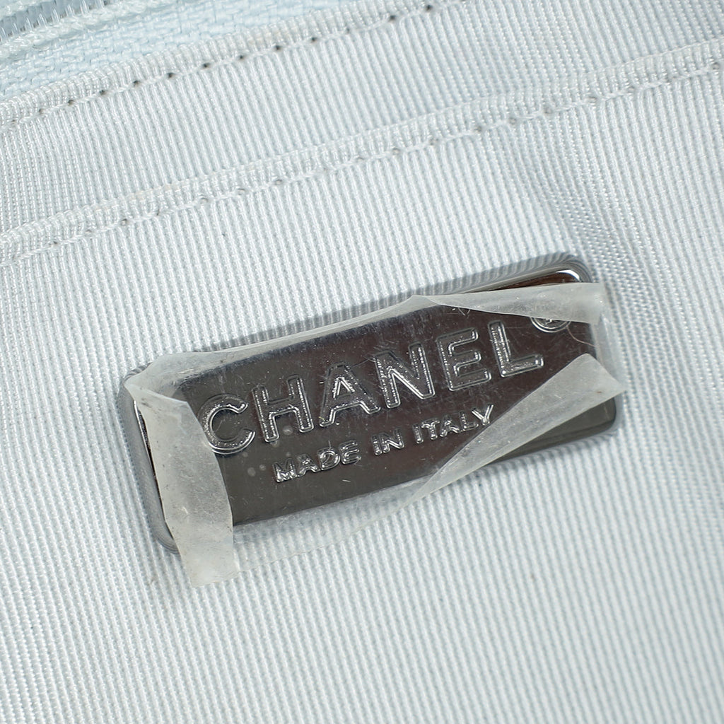 Chanel Silver CC Perforated Paris-Dubai Medal Single Flap Bag