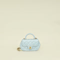 Chanel Pearl Light Blue CC Top Handle Small Flap Chain Bag