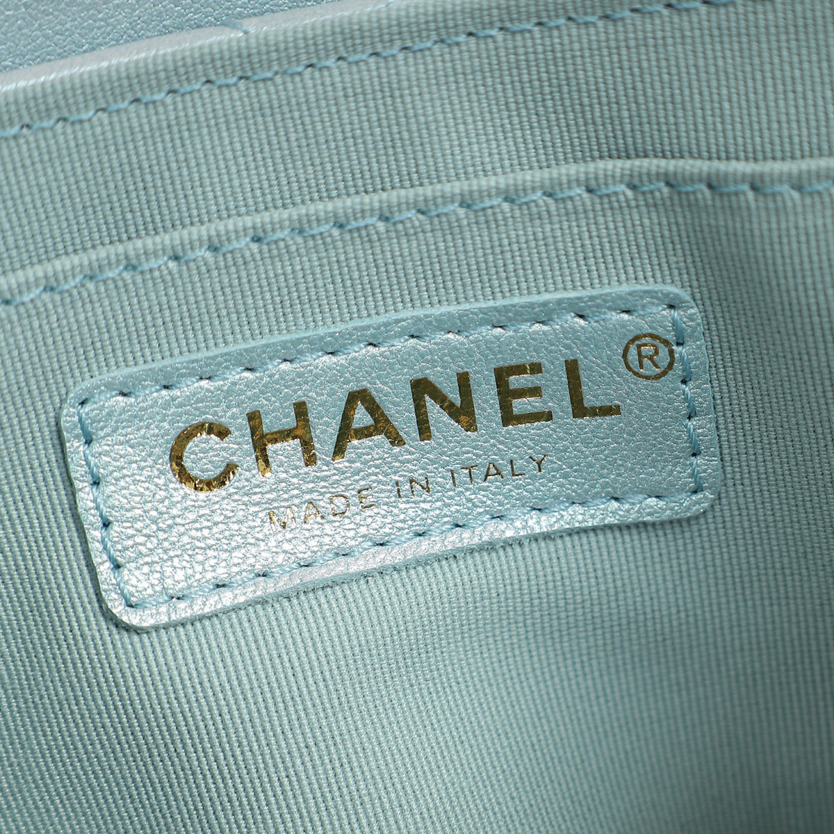 Chanel Pearl Light Blue CC Top Handle Small Flap Chain Bag