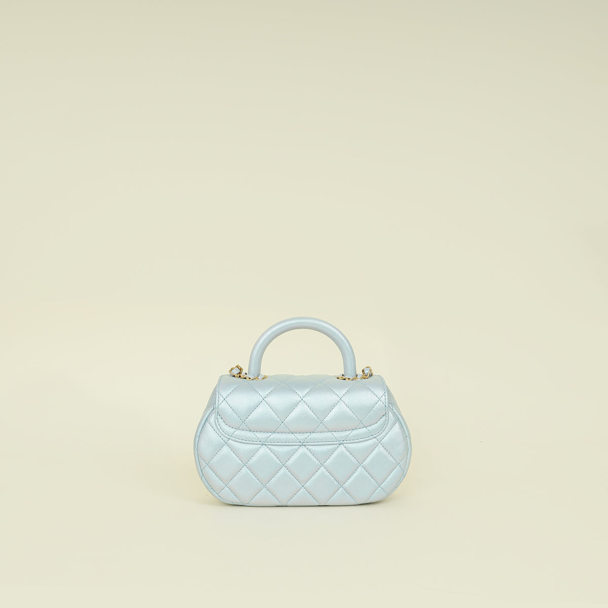 Chanel Pearl Light Blue CC Top Handle Small Flap Chain Bag