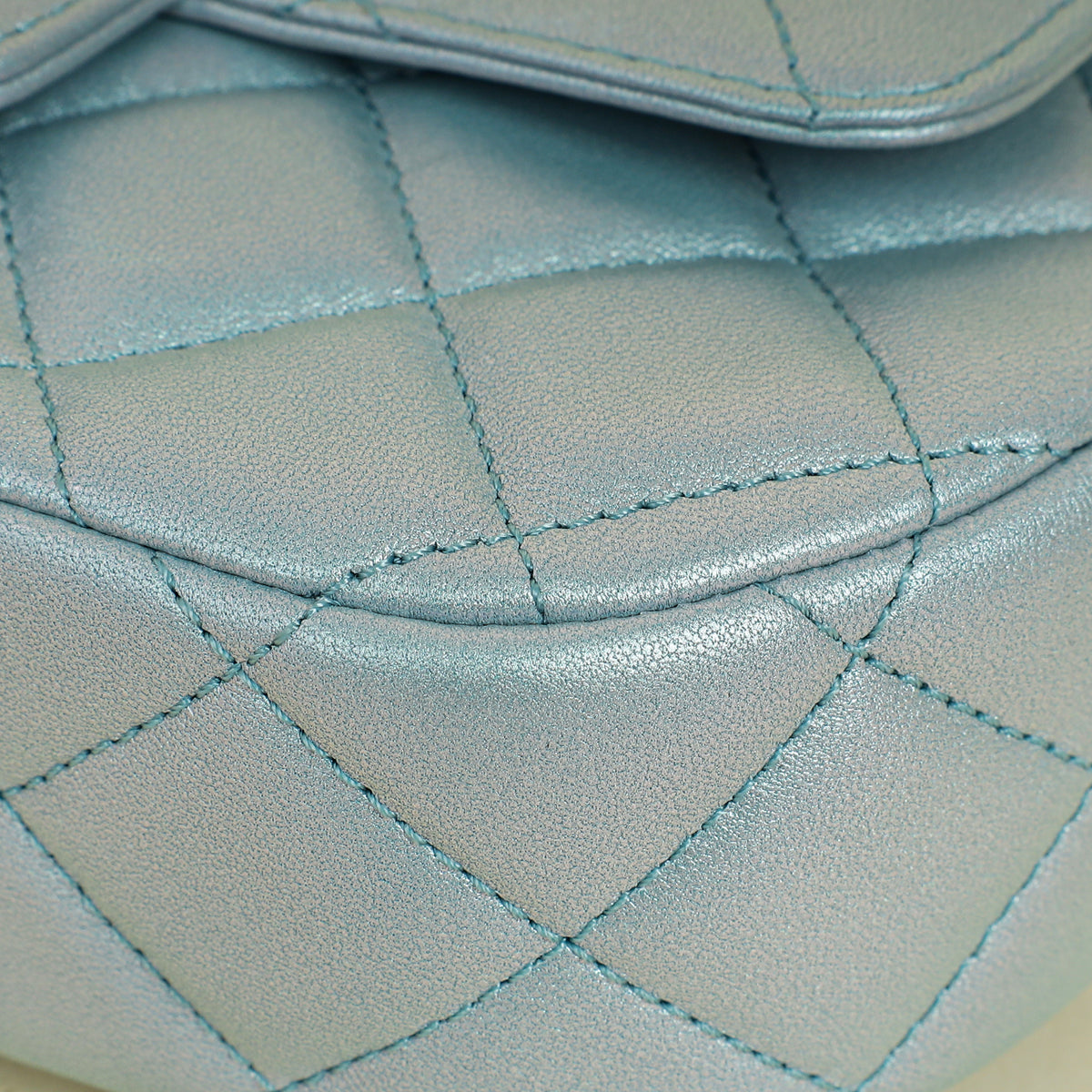 Chanel Pearl Light Blue CC Top Handle Small Flap Chain Bag