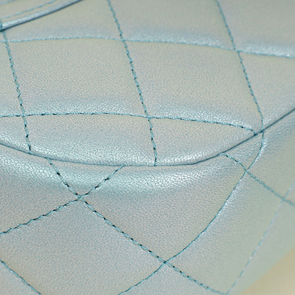 Chanel Pearl Light Blue CC Top Handle Small Flap Chain Bag