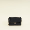 Chanel Black CC Satin Quilted Flap Bag