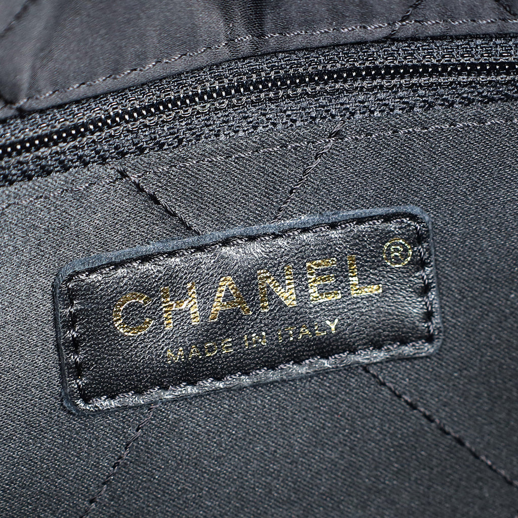 Chanel Black CC Satin Quilted Flap Bag
