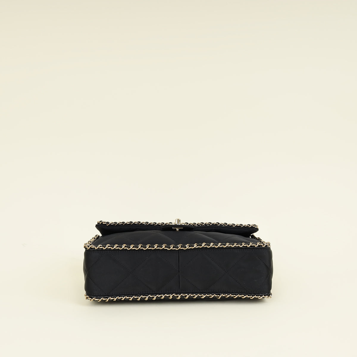 Chanel Black CC Satin Quilted Flap Bag