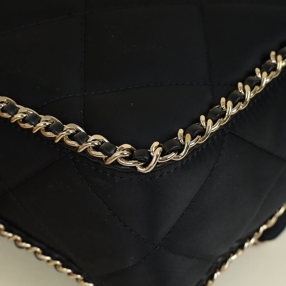 Chanel Black CC Satin Quilted Flap Bag
